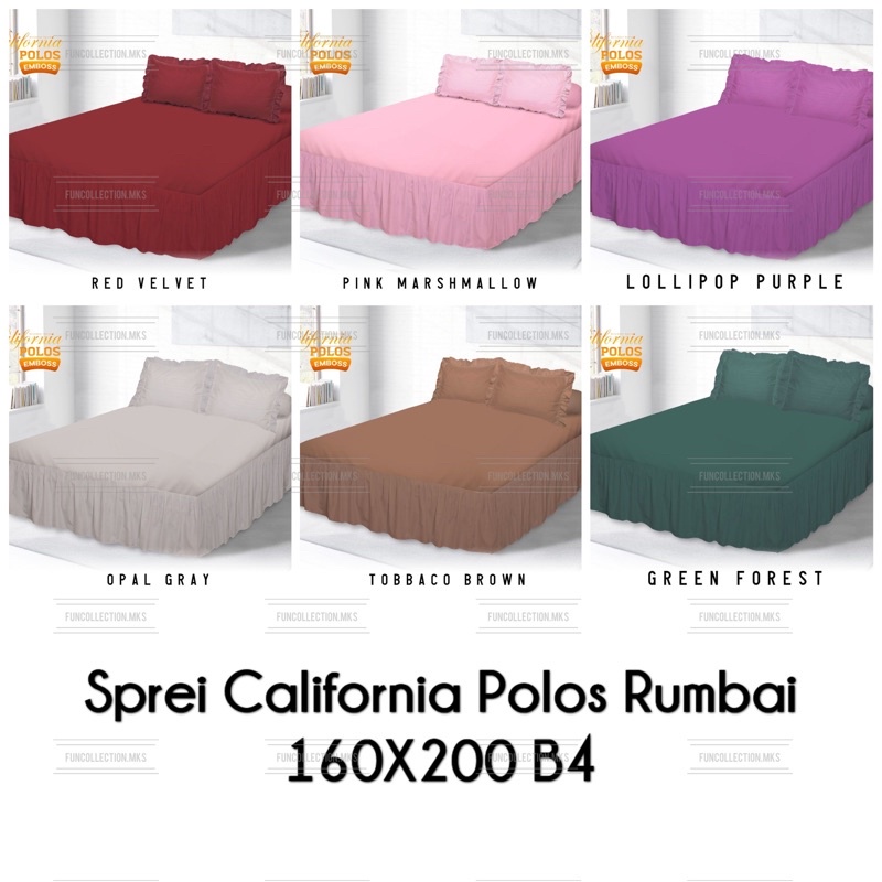 Sprei California Polos Rumbai 160x200 B4 - Sprei Rumbai California Polos 160x200 B4 - Sprei Queen Ru