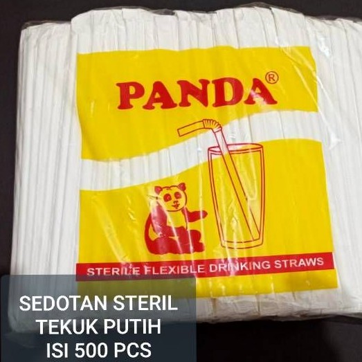 SEDOTAN STERIL PUTIH TEKUK BUNGKUS KERTAS Drinking Straw Sedotan Bengkok Steril