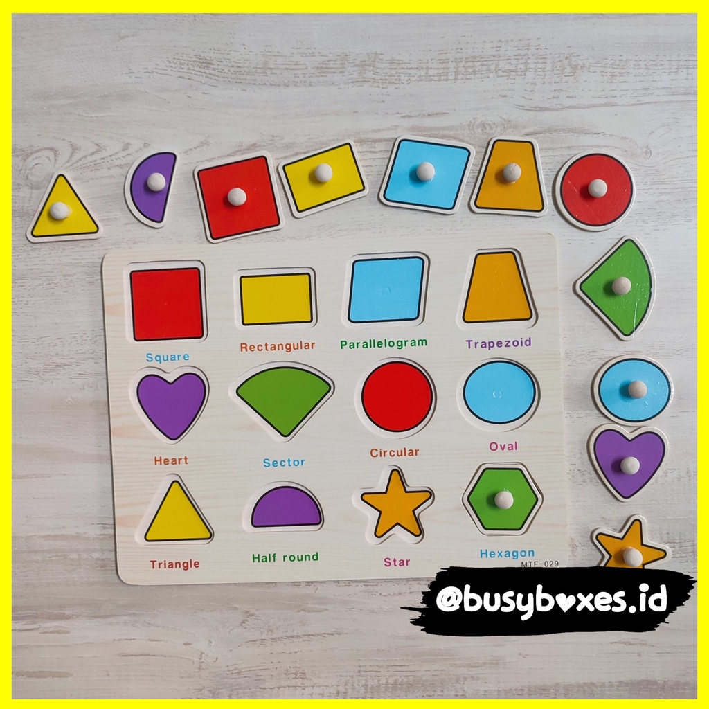 [busyboxes.id] Mainan Edukasi anak 2 tahun Puzzle Bentuk Dasar Kayu Wooden Toys Puzzle Geometri puzzle kayu