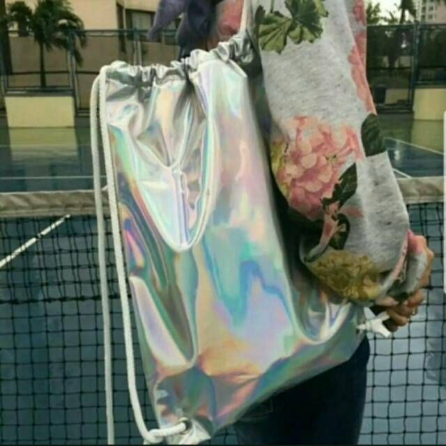 Rully68shop Tas sringbag hologram free masker tas serut wanita