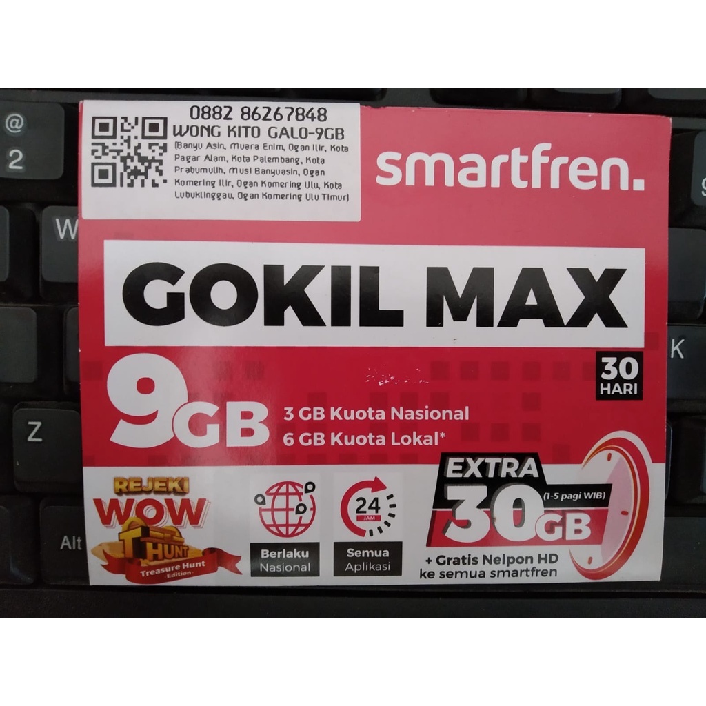 Perdana SmartFren GOKIL MAX 9 GB ( 39 GB )