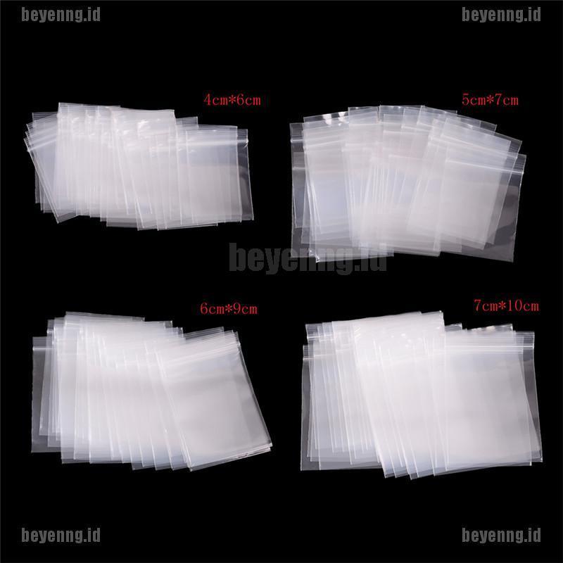 Bey 100pcs Kantong Plastik Tebal 0.12mm Dengan Zip Lock Resealable