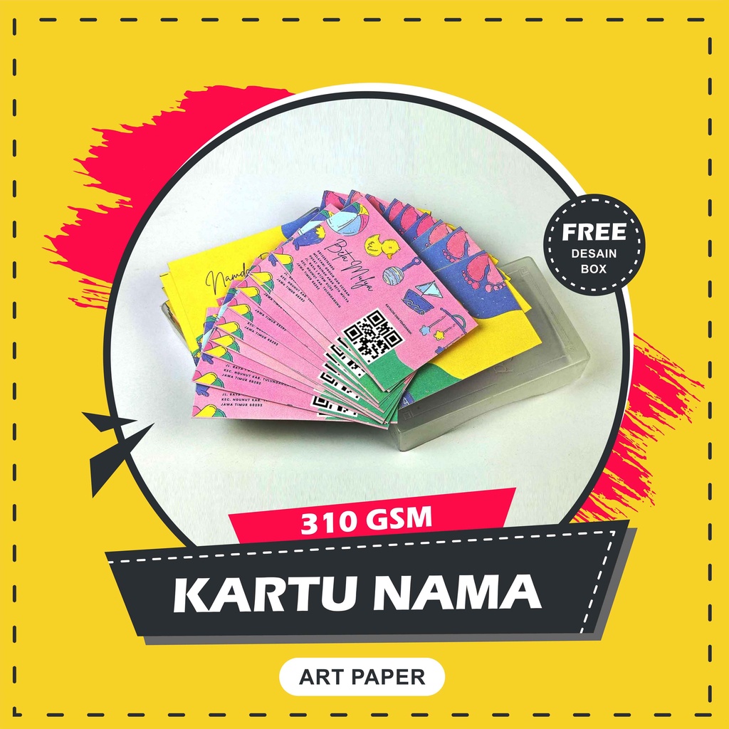 KARTU NAMA FREE DESAIN/FREE BOX/1 SISI/2 SISI/LAMINASI DOFF/GLOSSY