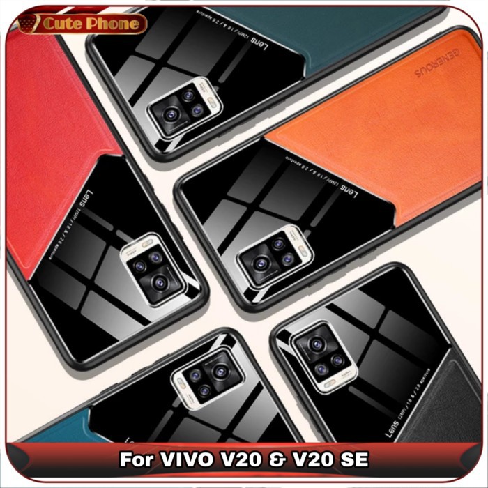 Casing Hard Soft Case VIVO V20 V 20 SE Leather Plexiglass Magnetic