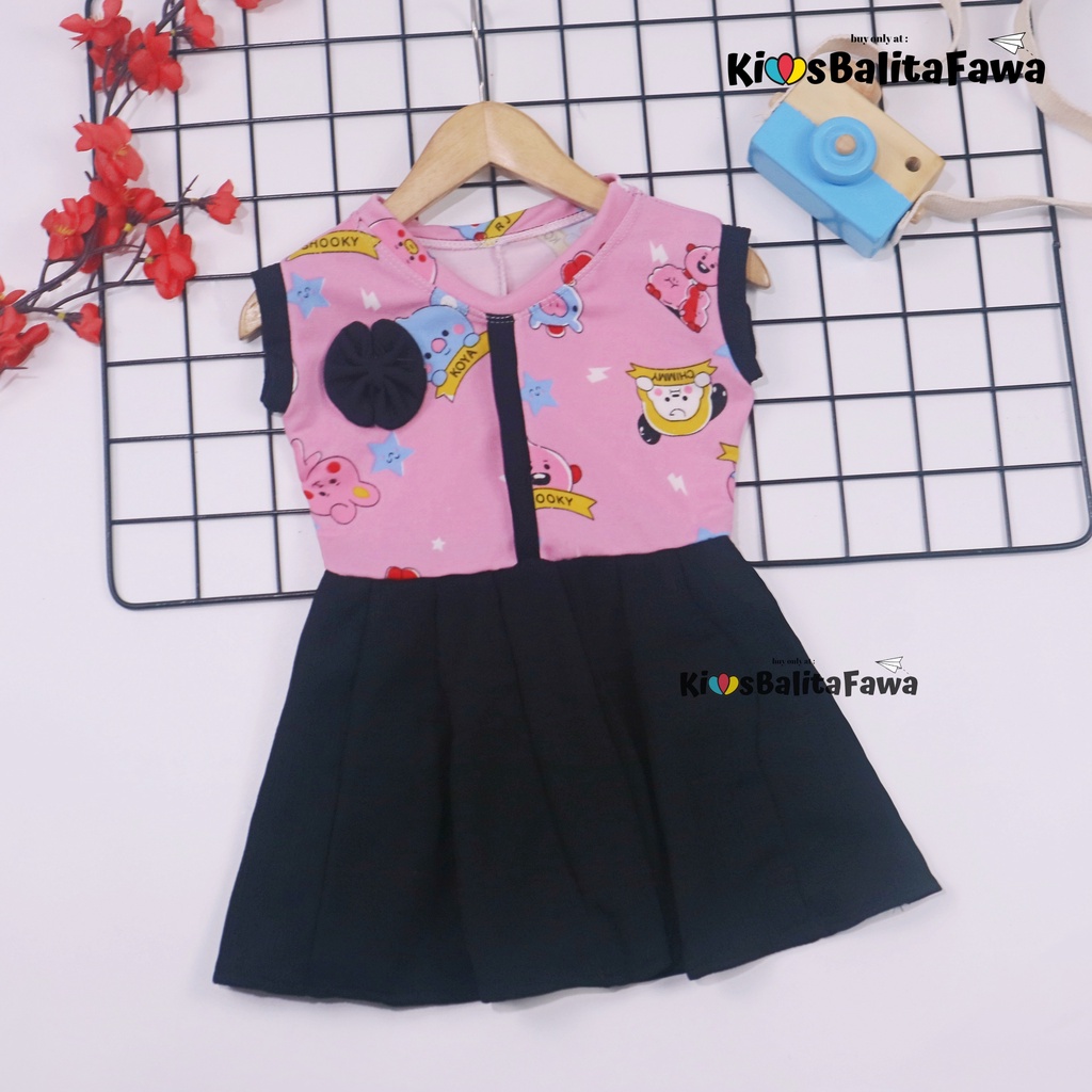 Dress Bilqis size Bayi - 6 Tahun / Dres Yukensi Murah Baju Anak Perempuan Cewek Harian Gaun Import