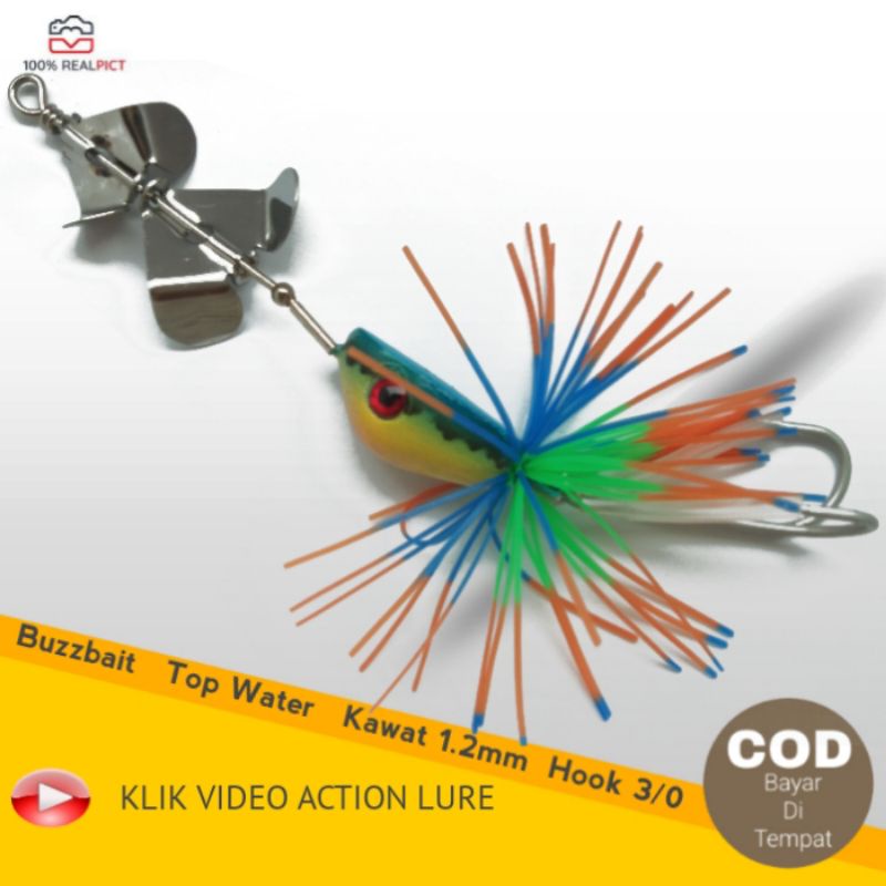 Umpan Casting Gabus Toman Kerandang Haruan Buzzbait Mini Slater UL 12 Gram Double Kipas Propeller Pa