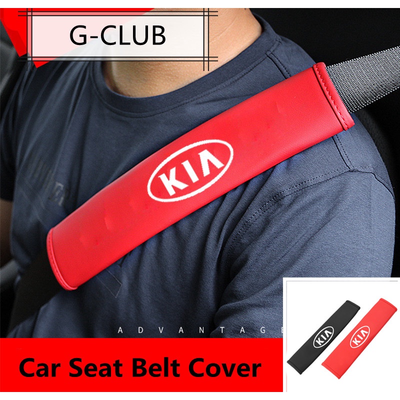 G-club Cover Pelindung Bahu Bahan Kulit Untuk Sabuk Pengaman Mobil Kia