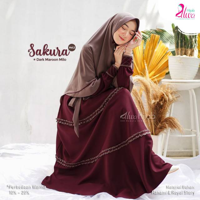 GAMIS SAKURA 1 SET KHIMAR II NON SET  || ALWA HIJAB