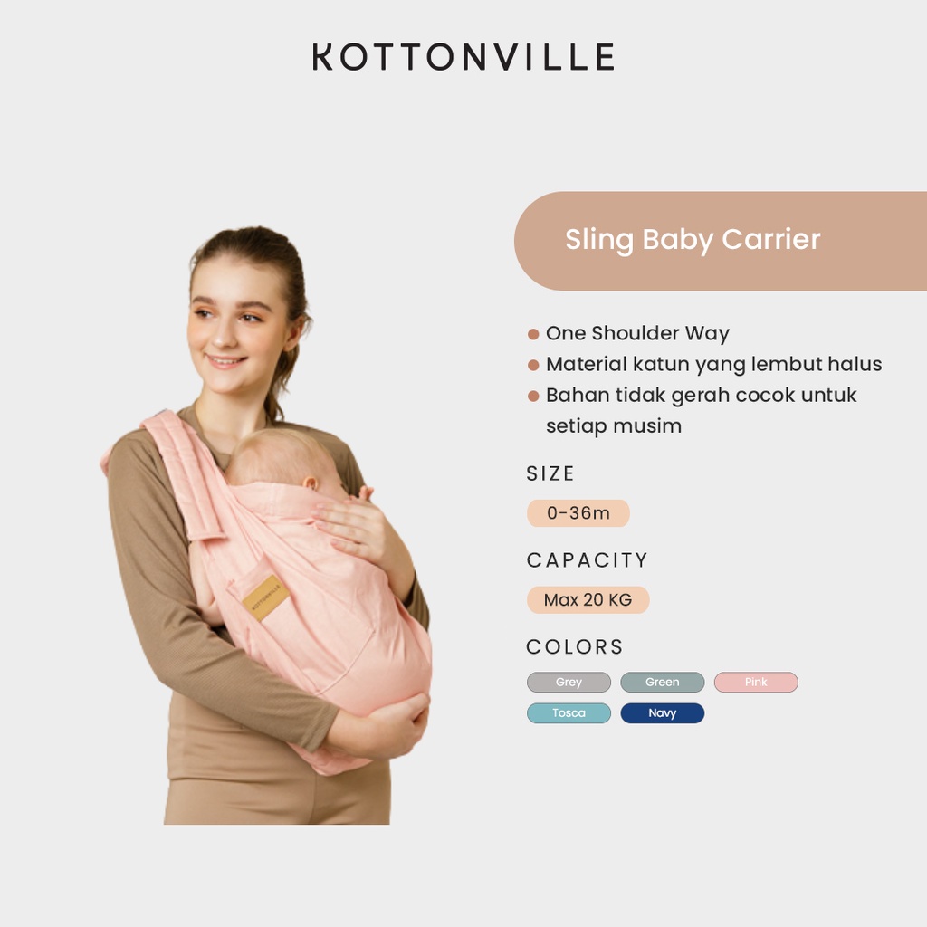 Kottonville - Gendongan Anak Bayi Sling Baby Carrier Laki-Laki dan Perempuan