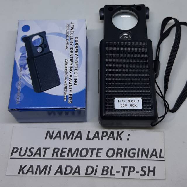 KACA PEMBESAR MAGNIFER LUP 60X DAN 30X ADA LAMPU CEK UANG NYA ORIGINAL