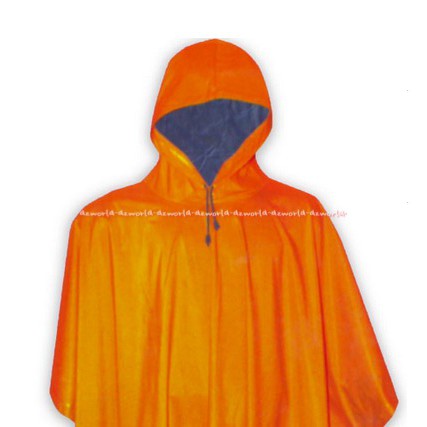 Soleil Poncho Reversible Warna Orange 400gr Jas Hujan Ponco Oren Sole'il Rain Coat Mantel Hujan
