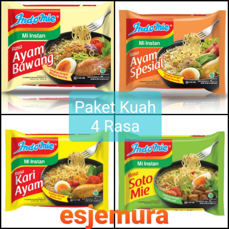 

Indomie Kuah Paket 4 Rasa / mie instant per dus