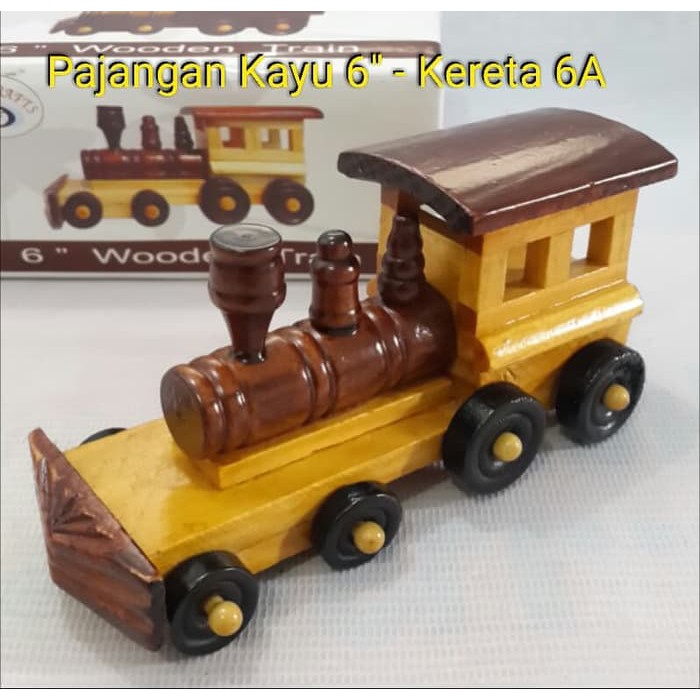 Pajangan Kayu Kereta Api 6A miniatur kayu.