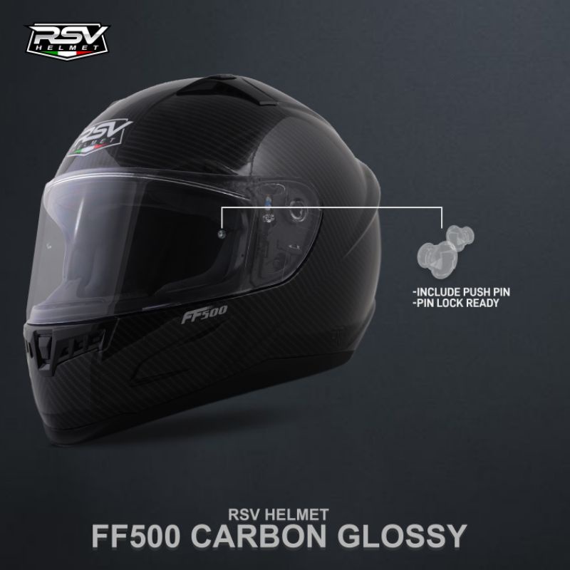 HELM FULLFACE ORIGINAL RSV FF500 CARBON GRAPHIC SNI DOT ECE
