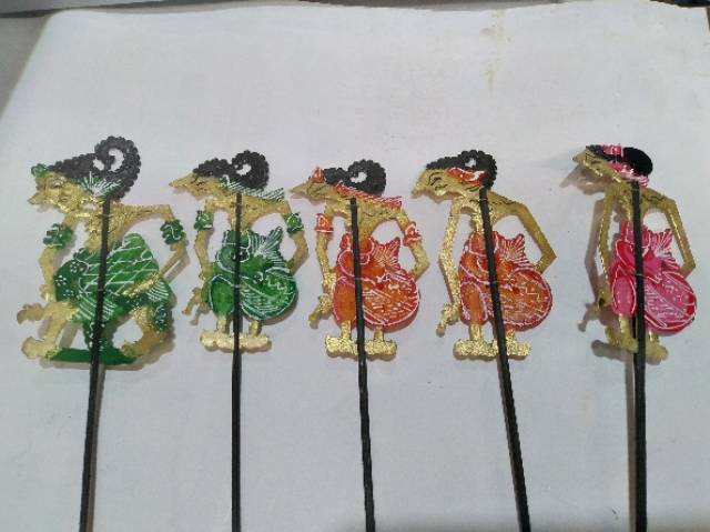 (BISA COD) MINIATUR WAYANG KULIT PANDAWA LIMA UKURAN 15 cm ISI YUDISTIRA BIMA ARJUNA NAKUDA SADEWA