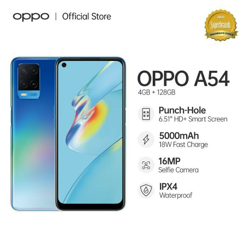 Hp OPPO A53 & A54 (6GB/128GB) GARANSI RESMI-A54 (4/128) Biru