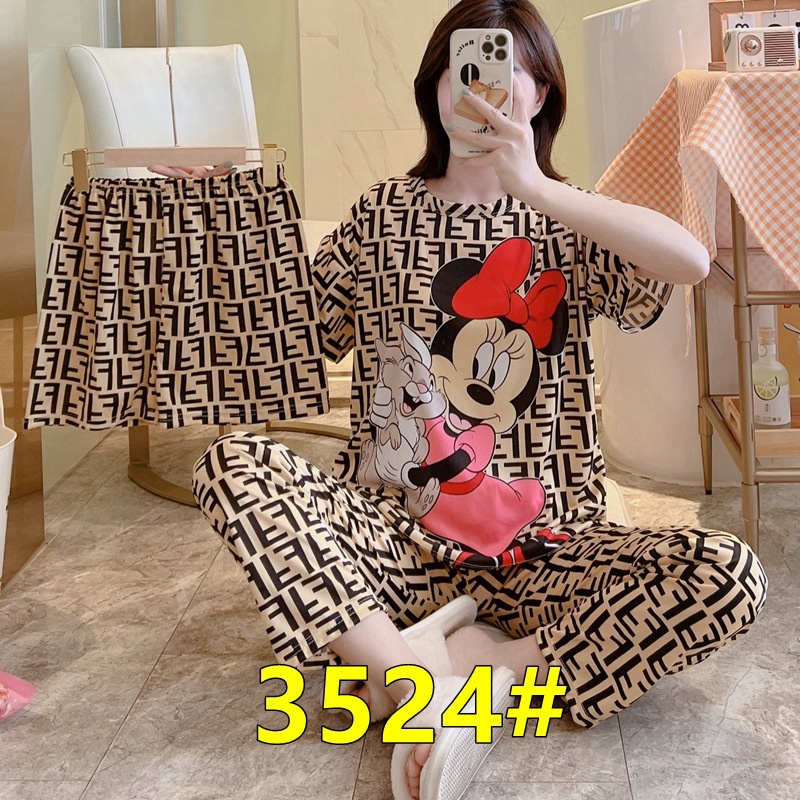 Leisure wear LW02Leisure wear LW Piyama 3 in 1 | Piyama Lengan Pendek | Baju Tidur Impor | Baju Tidu