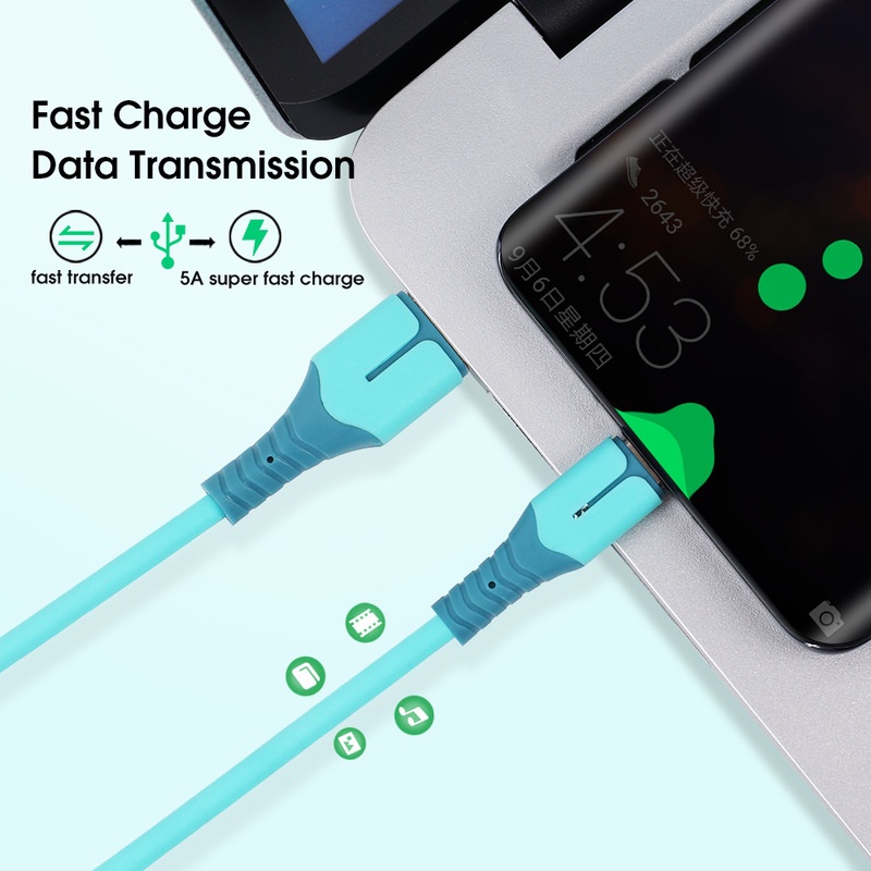 Kabel Data / Charger USB Tipe C 5A Fast Charging Untuk Semua Tipe C Jack Perangkat