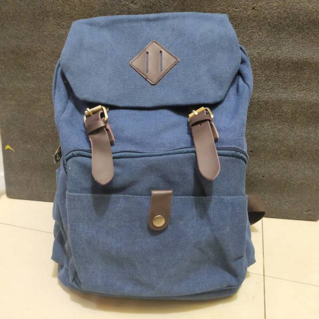 Sale tas ransel bahan kain kanvas backpack sekolah kuliah