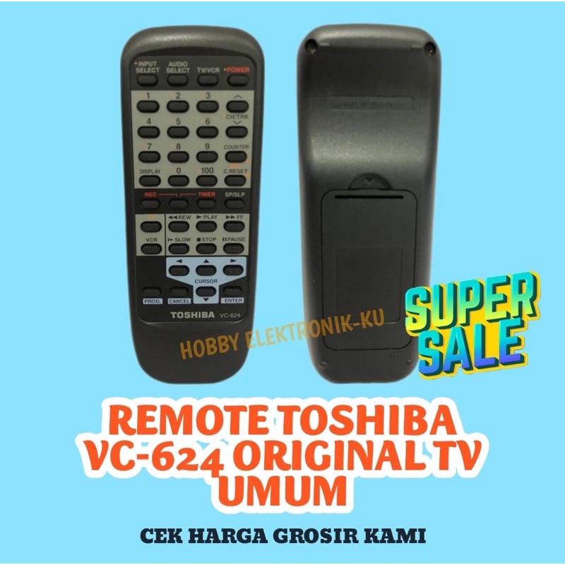 REMOTE TOSHIBA VC624 ORIGINAL TV UMUM