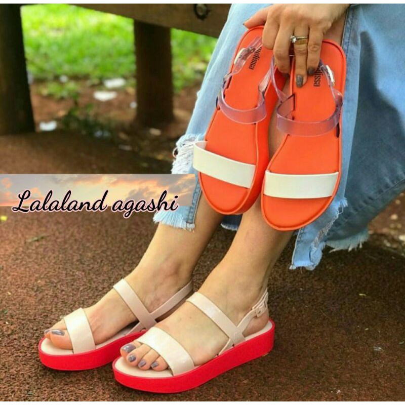 Sepatu melissa Lip Platform AD/Sepatu jelly wanita/Sepatu melissa wedges