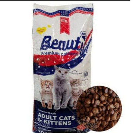 beauty cat repack 1kg , makanan kucing beauty all stage