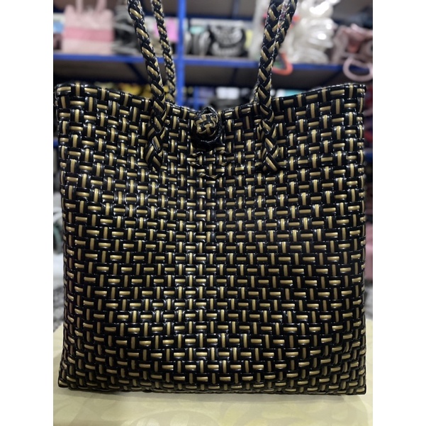 MAJID TAS BLACK GOLD SHOPING BAG