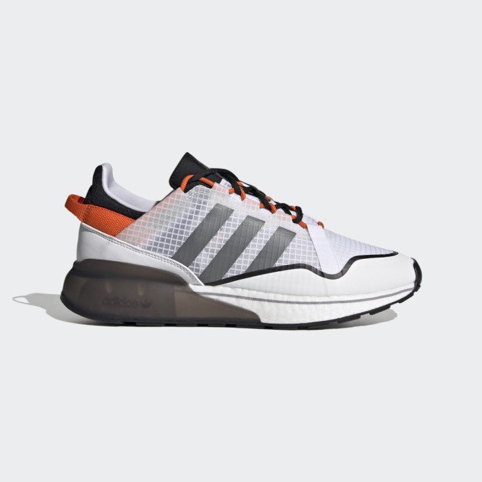 ADIDAS ZX 2K BOOST Pure White/Grey/Orange ORIGINAL 100% - 38 2/3