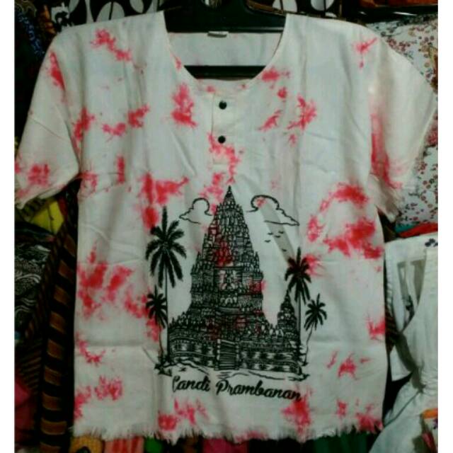 Kaos Kepyur Candi Prambanan Couple/ Baju Santai Pria Wanita khas Jogja Harga Murah Warna Warni