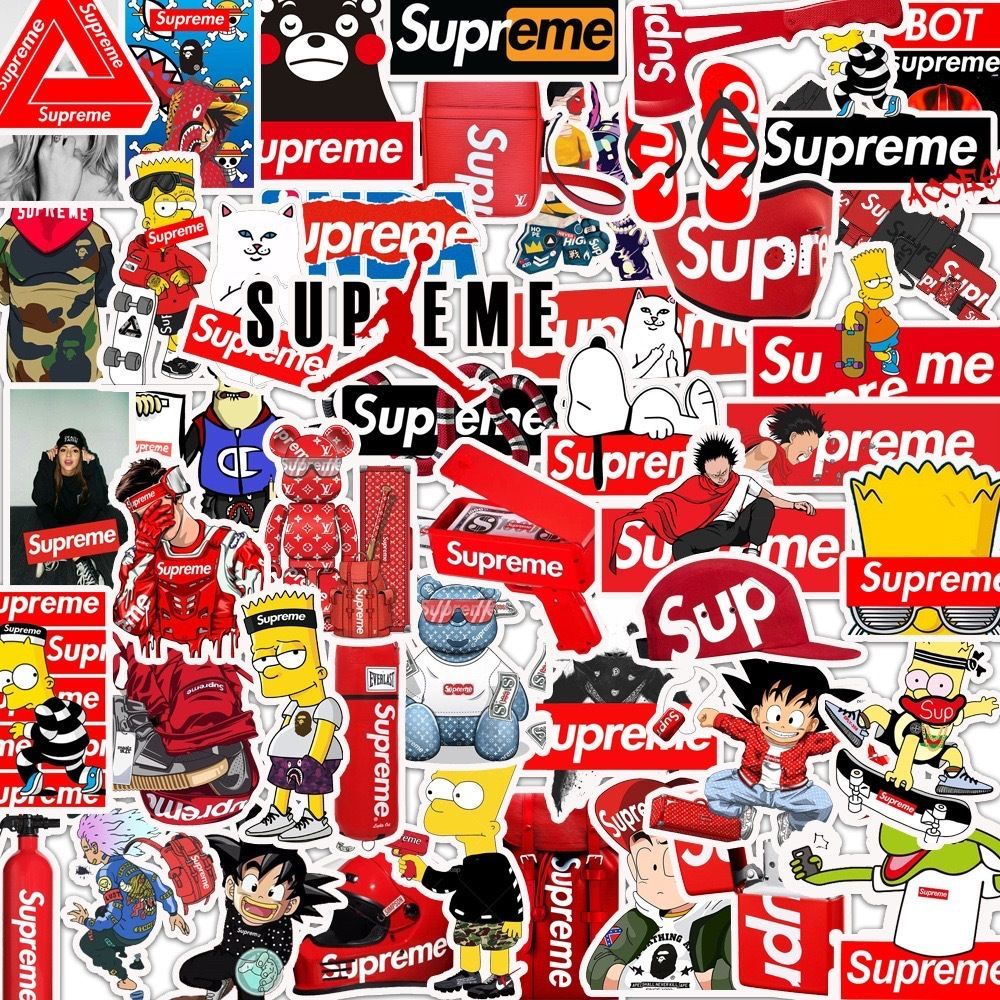 Supreme stiker Zhang fashion merek pribadi joint-nama notebook air Piala ponsel dekoratif stiker Jur