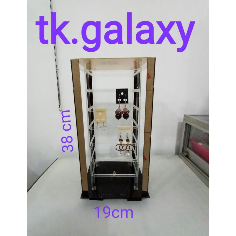 Rak Anting putar acrylic , Box anting model kotak.