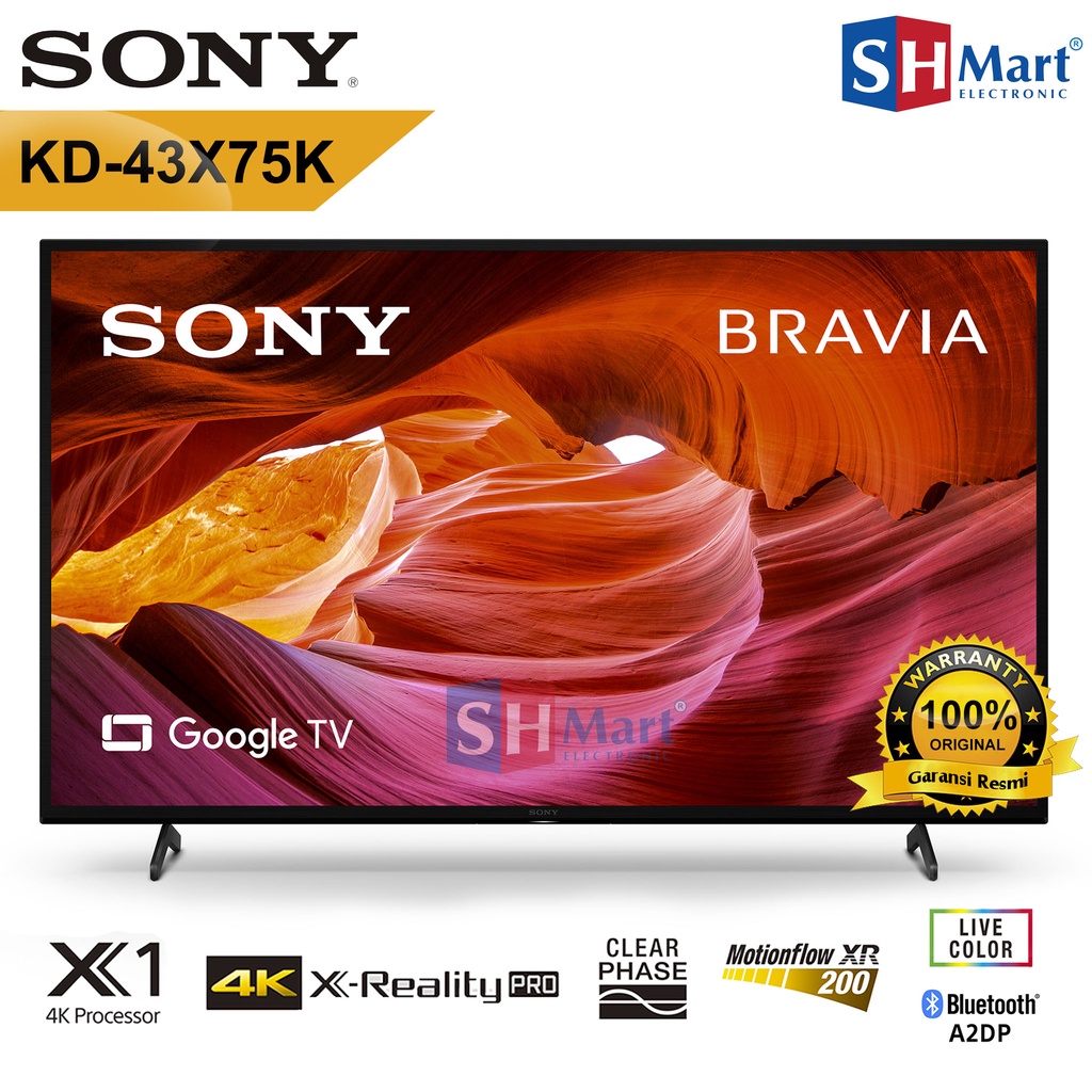 TV SONY BRAVIA 43 INCH 4K HDR TV KD-43X75K 43X75K GARANSI RESMI (MEDAN)