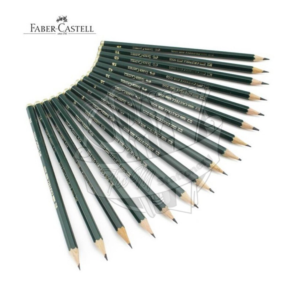 

[PAK] FABER CASTELL Pensil Kayu 9000 HB 2B 3B 4B 5B 6B 7B 8B isi 2 dan 3