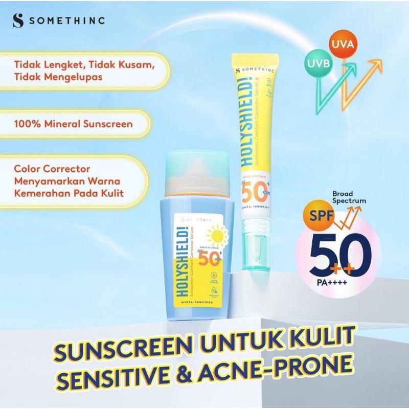 Somethinc Holyshield! Sunscreen Comfort Corrector Serum SPF 50+ PA++++  | Glowing Up Sunscreen | Shakemist