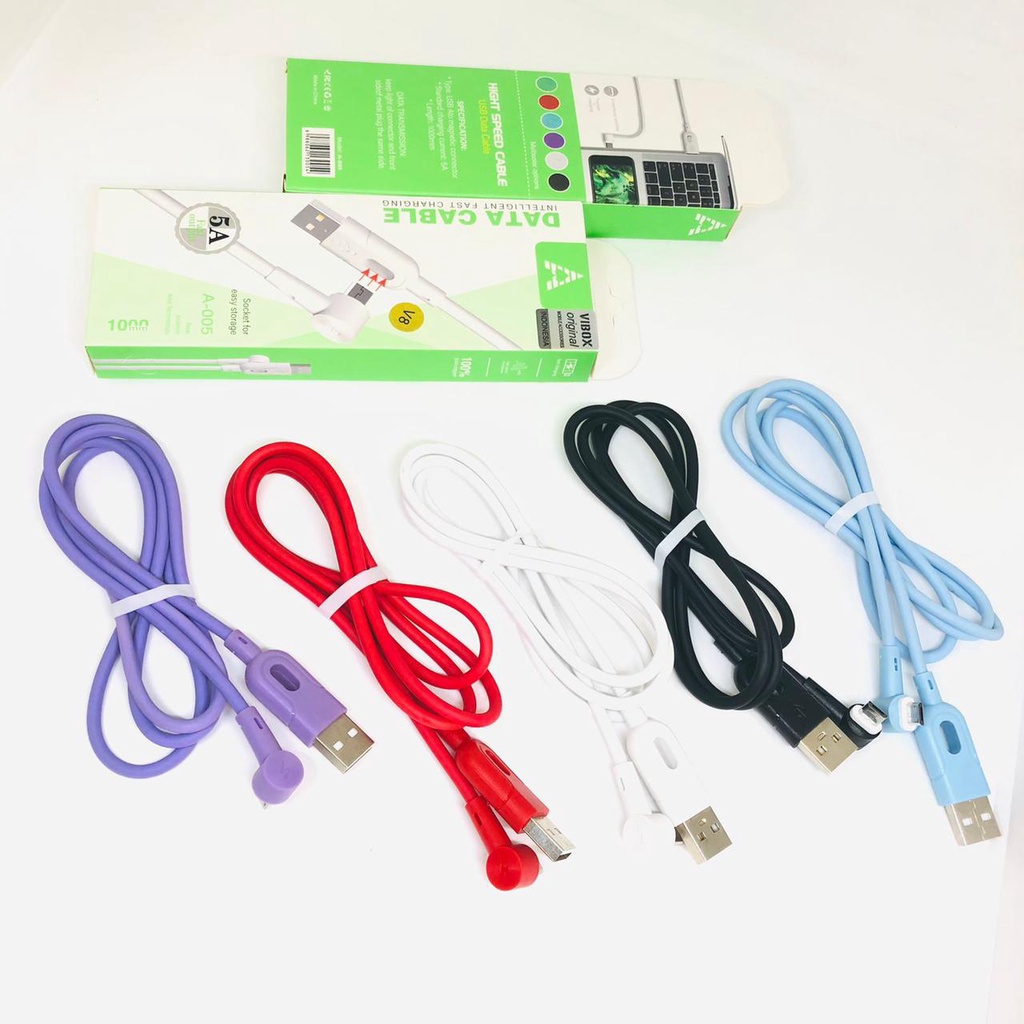 FAST CAHRGING 2.4A HIGH SPEED Kabel Game L Type C Kabel Gaming vibox a-005 Model L Kabel Charger Kabel Data Micro / Type C / Iphone