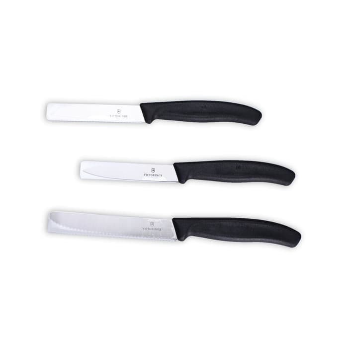 VICTORINOX PISAU SET PARING 3 PCS HITAM KNIFE SET OF 3 BLACK KNIVES promo