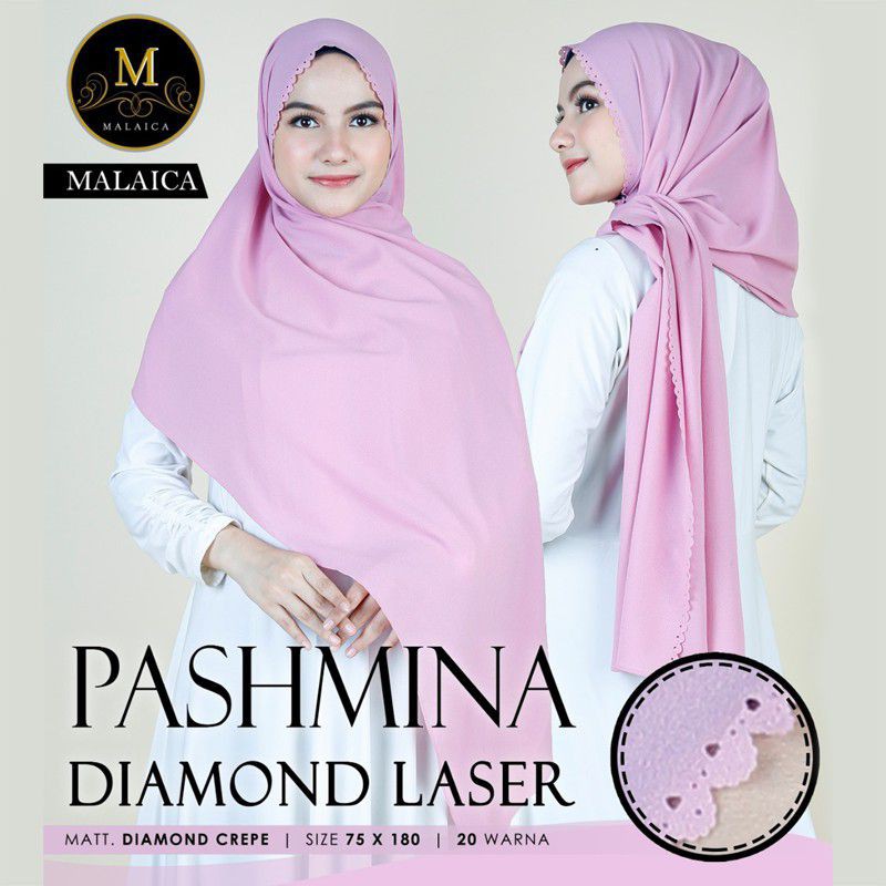 pashmina diamond laser crepe 180x75 ori malaica