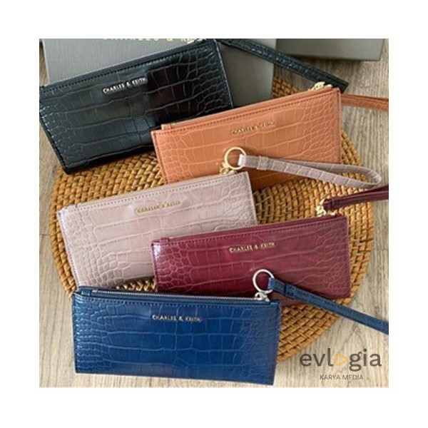 SALE DOMPET WALLET WANITA CNK CK605 CROC EFFECT WRISTLET WALLET ORI PREMIUM IMPORT