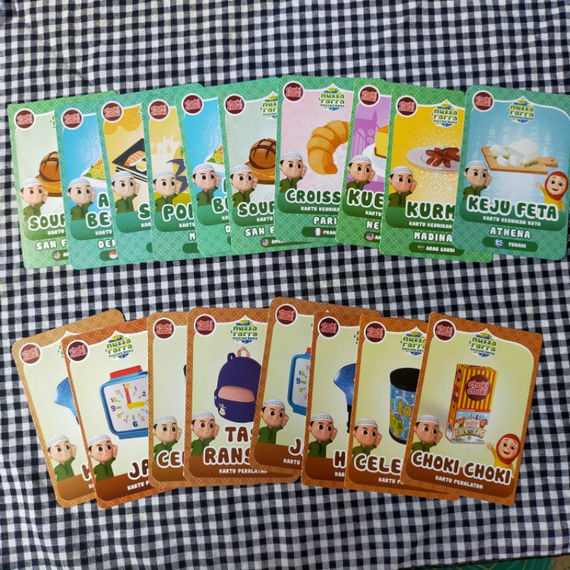 Kartu Choki choki AR Nussa & Rarra keliling dunia Kartu keunikan kota dan kartu peralatan