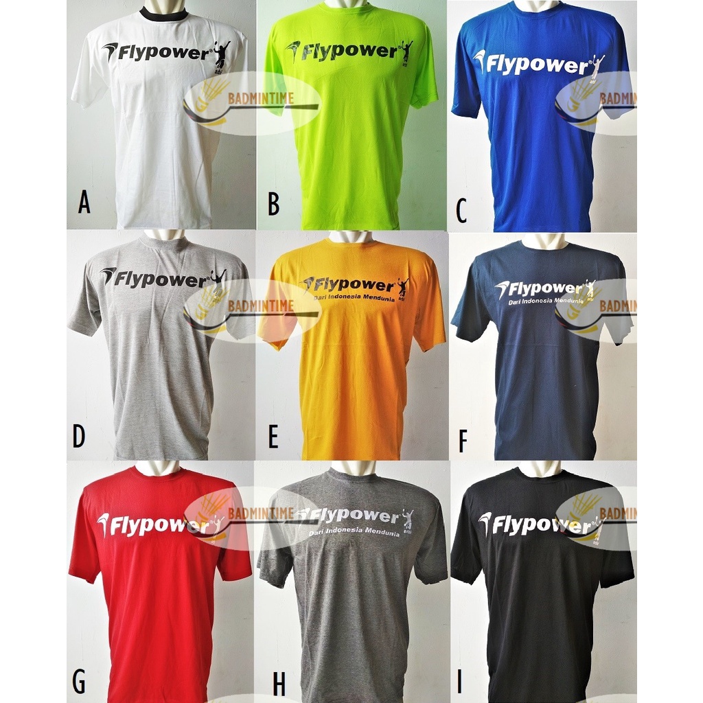 Flypower Original Kaos Badminton / Bulutangkis Polos