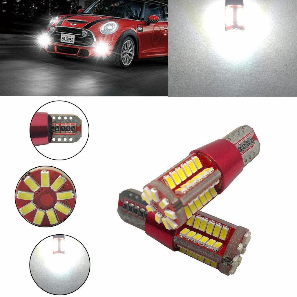 Lampu Senja Sein Rem Mobil Motor T10 57 SMD Bright LED Canbus Error Free Car Wedge Light Bulb Lamp