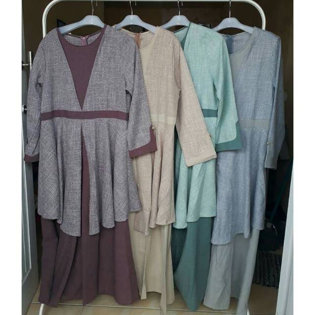 Gamis polos | gamis adem | gamis linen
