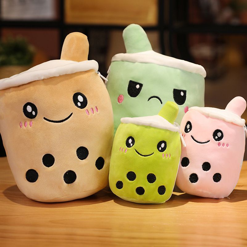 Mainan Boneka Stuffed Plush Boba Bubble Tea / Susu Dapat Dibalik