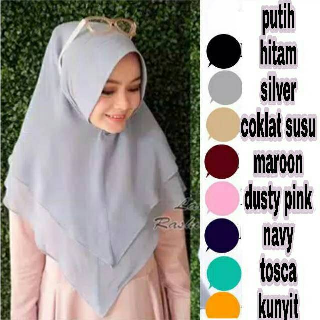 Khimar ceruti dua layer hijab jilbab dua lapis syari