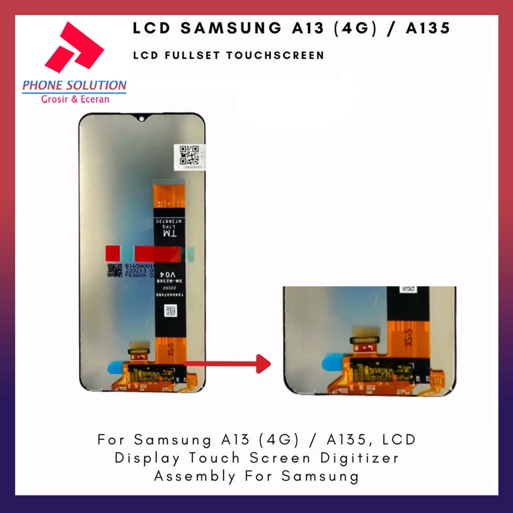 LCD Samsung A13 4G/A135 Fullset Touchscreen Original 100% // Supplier LCD Samsung - Garansi 1 Bulan