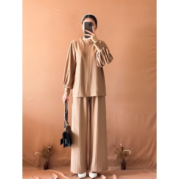 Zolly Set (1 Set Long Knit dengan Premium look)-Coksu