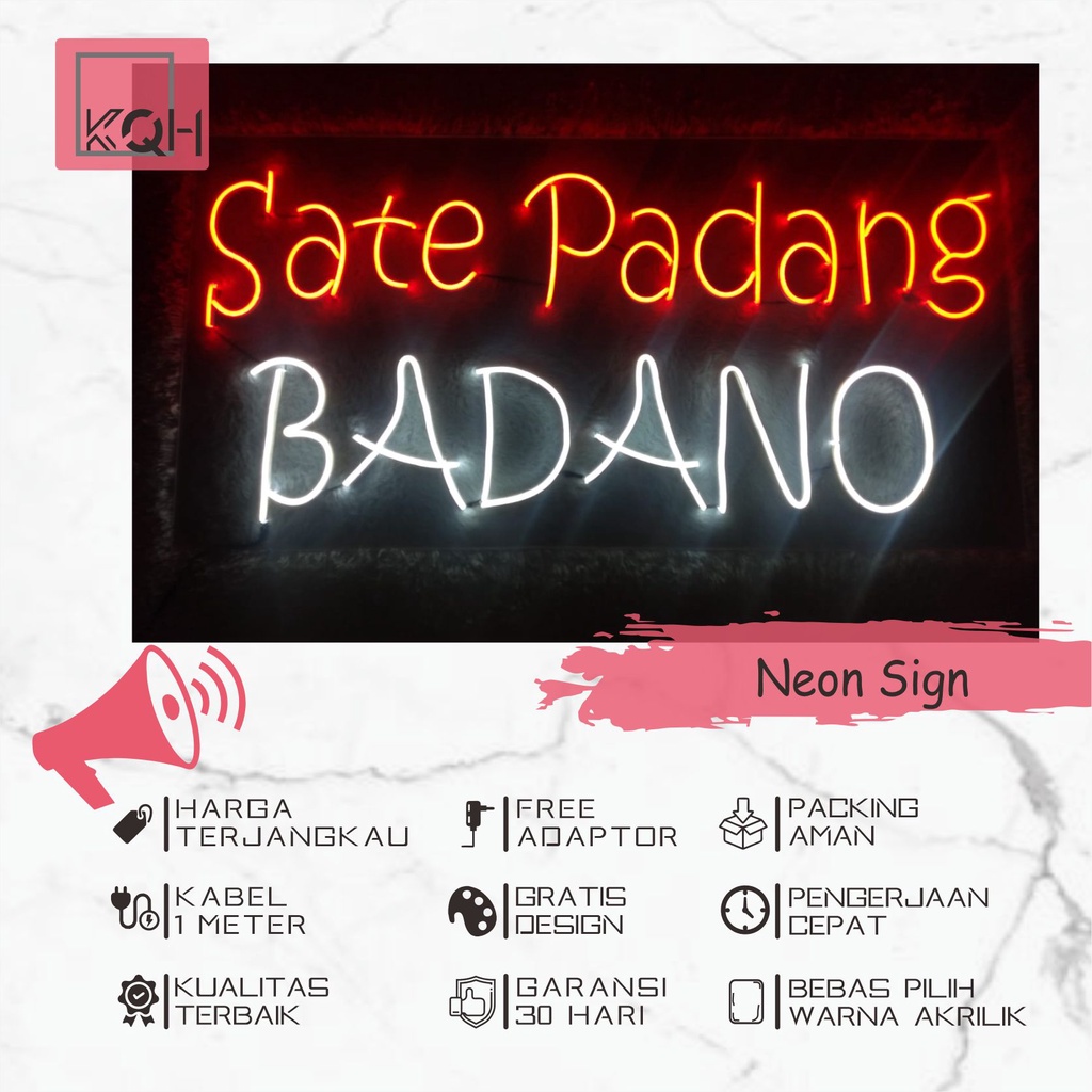 KoQoH.CO -  Custom Neonflex Tinggi 20CM/Custom Neon Flex Huruf/NeonSign/Lampu Hias Kamar/Lampu tidur