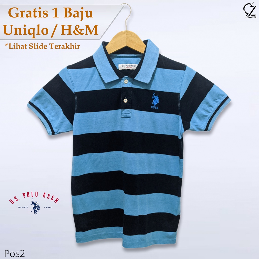 Kaos Polo Shirt Kerah Pria US Polo ASSN Original Thrift Second Branded