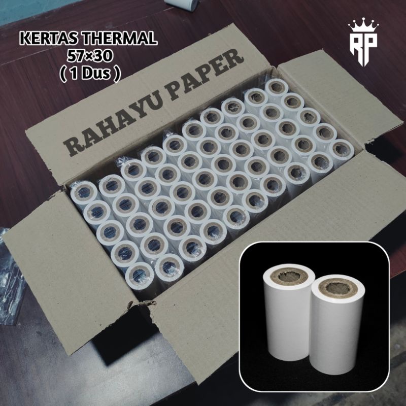 

( PAKET HEMAT ) 1 DUS Kertas Thermal Edc Bluetooth 57×30/58×30 Cocok Untuk Semua Jenis Mesin Printer Mini Edc Bluetooth
