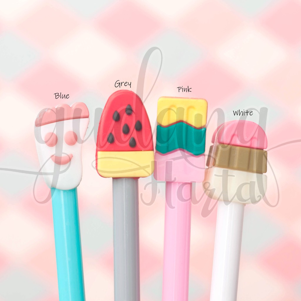 Pulpen Gel Mini Ice Cream Es Krim Semangka Watermelon Lucu Pena Unik Bolpen Ballpoint GH 307197